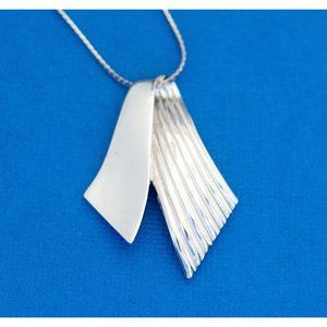 18 Inch Crown Trifari Silver Avant Garde Necklace - D24